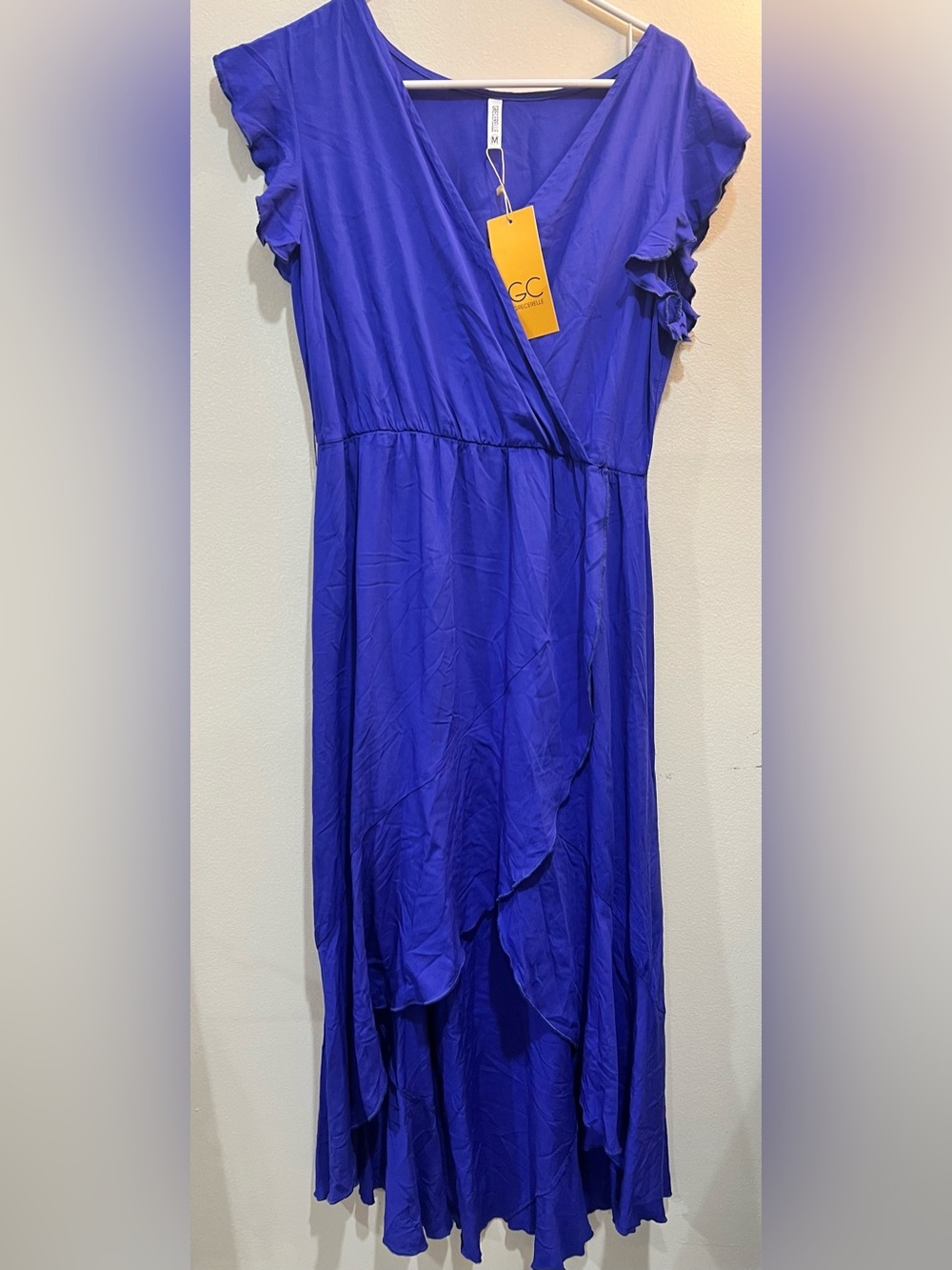 GRECERELLE GG Royal Blue Wrap Midi Dress Size MEDIUM
